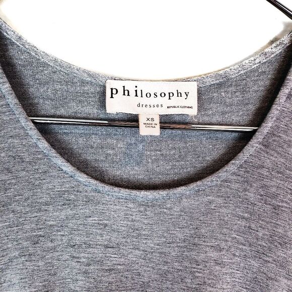 PHILOSOPHY Gray Cold Shoulder Soft Swing Dress XS - Picture 2 of 6